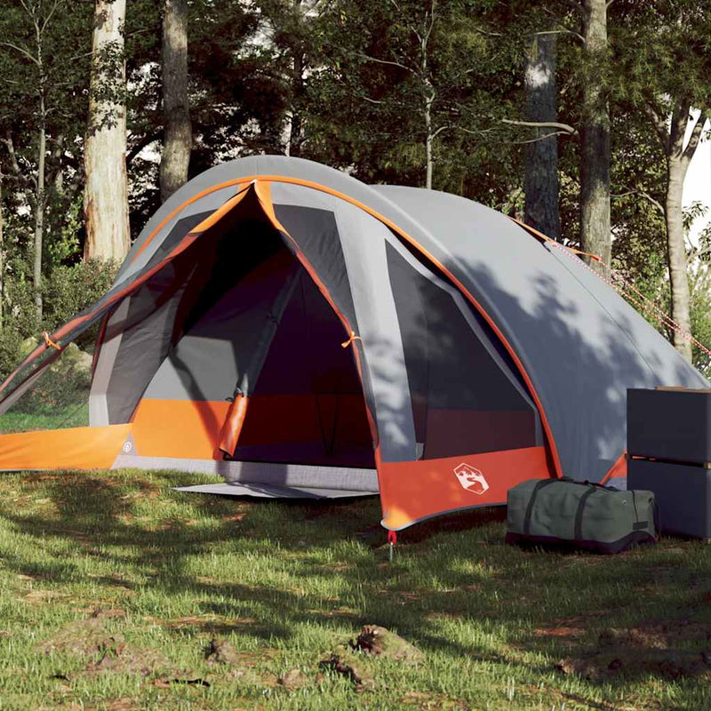 Load image into Gallery viewer, Vidaxl tent 4-persoons waterdicht grijs en oranje
