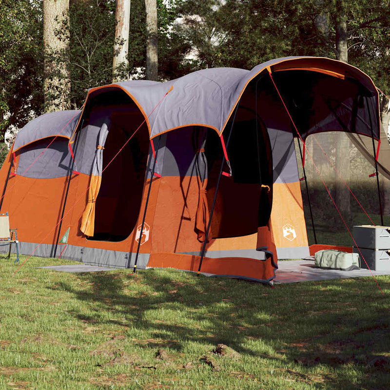 Load image into Gallery viewer, Vidaxl tunneltent 8-persoons waterdicht grijs en oranje
