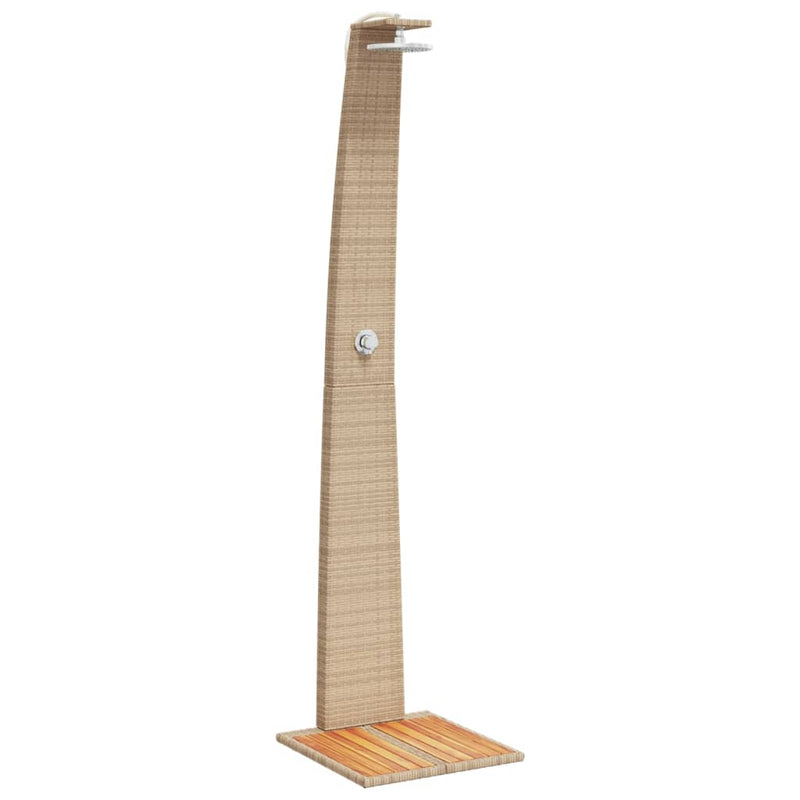 Load image into Gallery viewer, Vidaxl buitendouche 55x60x224 cm poly rattan en acaciahout beige

