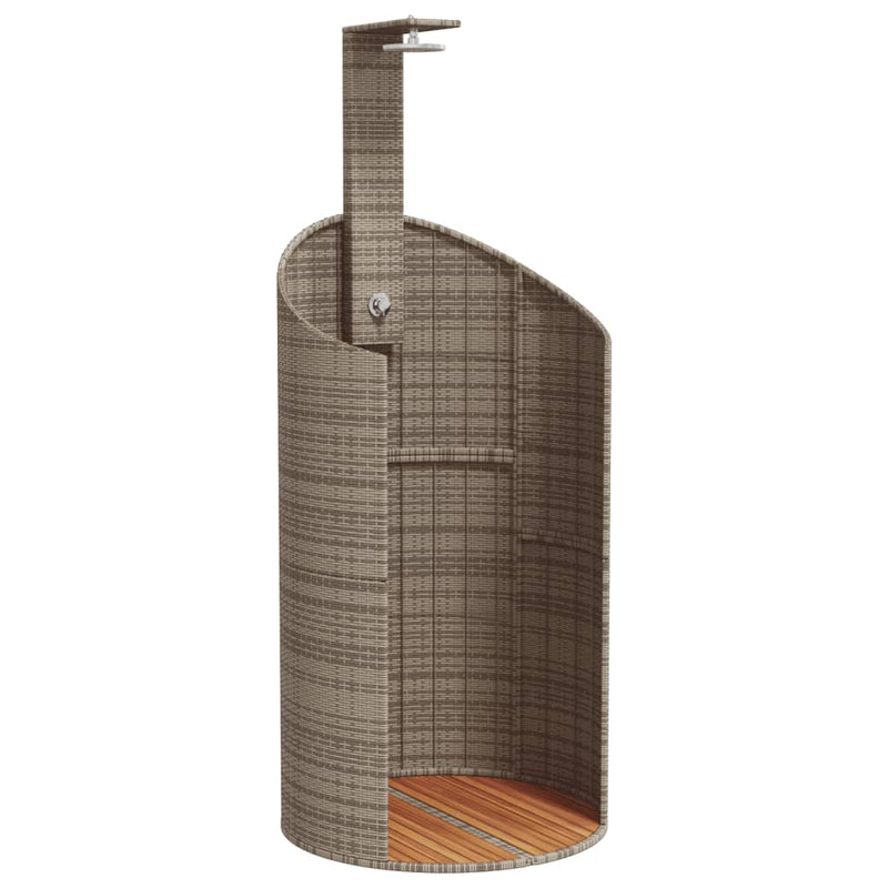Load image into Gallery viewer, Vidaxl buitendouche 100x100x241,5 cm poly rattan en acaciahout grijs
