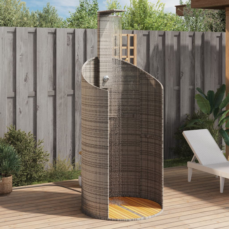 Load image into Gallery viewer, Vidaxl buitendouche 100x100x241,5 cm poly rattan en acaciahout grijs
