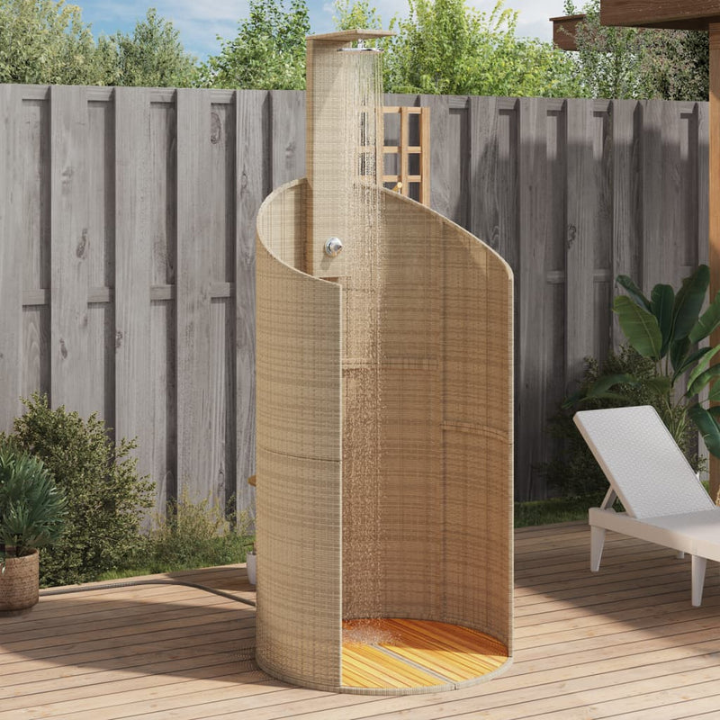 ギャラリービューアに画像をロードする, Vidaxl buitendouche 100x100x241,5 cm poly rattan en acaciahout beige
