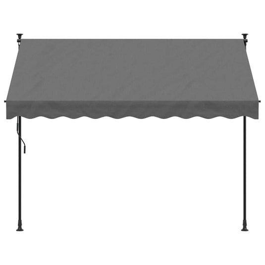 Vidaxl luifel uittrekbaar 250x150 cm stof en staal antracietkleurig