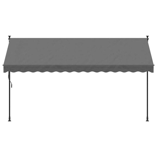 Vidaxl luifel uittrekbaar 350x150 cm stof en staal antracietkleurig