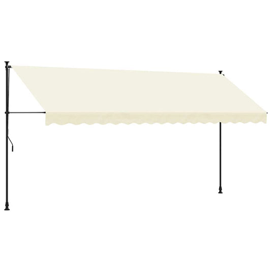 Vidaxl luifel uittrekbaar 400x150 cm stof en staal crèmekleurig