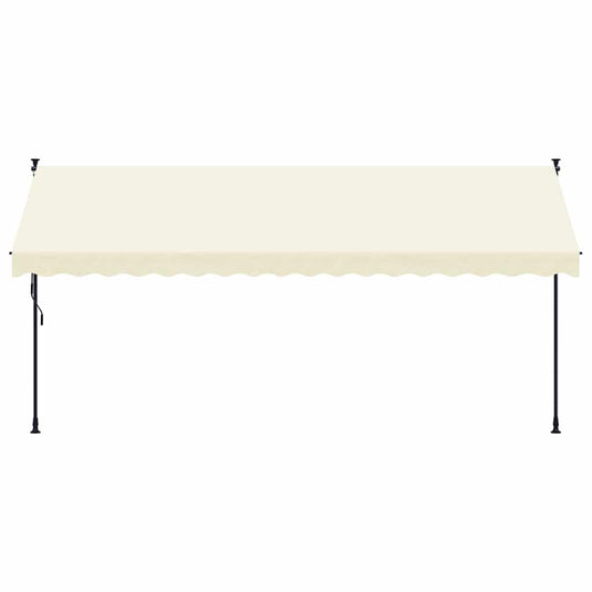 Vidaxl luifel uittrekbaar 400x150 cm stof en staal crèmekleurig