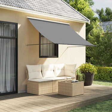 Vidaxl luifel uittrekbaar 250x150 cm stof en staal antracietkleurig