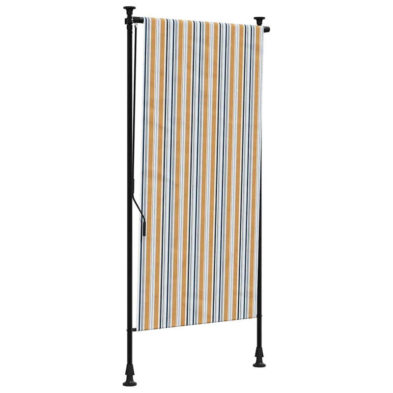 Load image into Gallery viewer, Vidaxl rolgordijn voor buiten 100x270 cm stof en staal geel en wit
