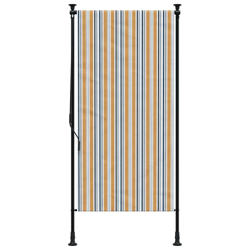 Load image into Gallery viewer, Vidaxl rolgordijn voor buiten 100x270 cm stof en staal geel en wit
