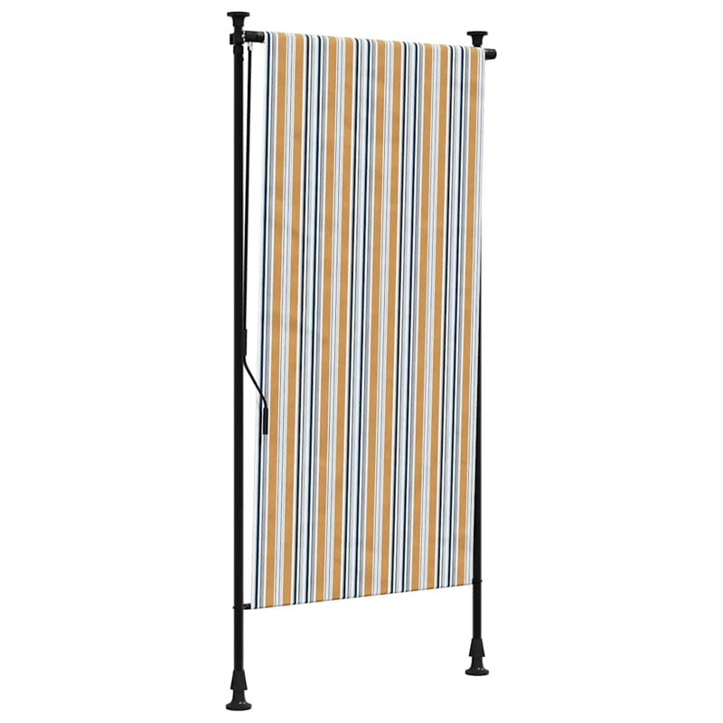 Load image into Gallery viewer, Vidaxl rolgordijn voor buiten 120x270 cm stof en staal geel en wit
