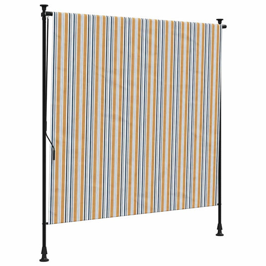 Vidaxl rolgordijn voor buiten 150x270 cm stof en staal geel en wit