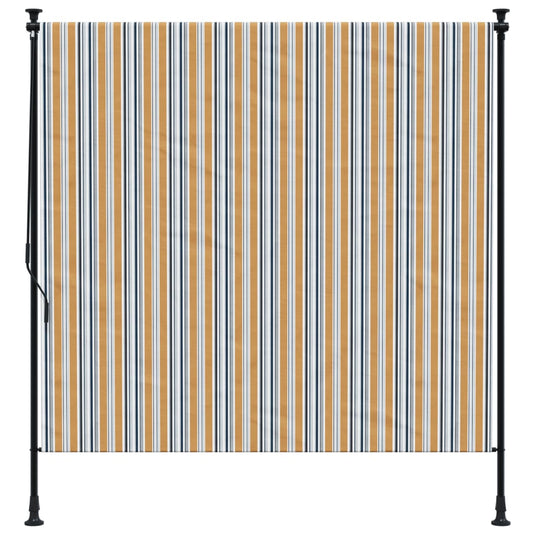 Vidaxl rolgordijn voor buiten 200x270 cm stof en staal geel en wit