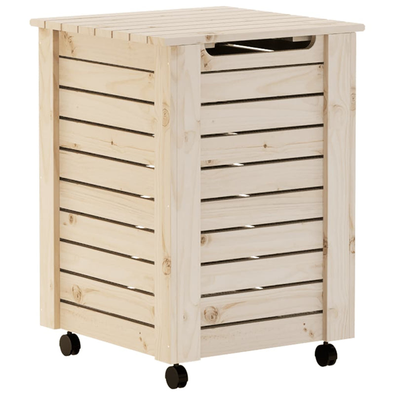 Load image into Gallery viewer, Vidaxl wasmand met wielen rana 45x45x64 cm massief grenenhout
