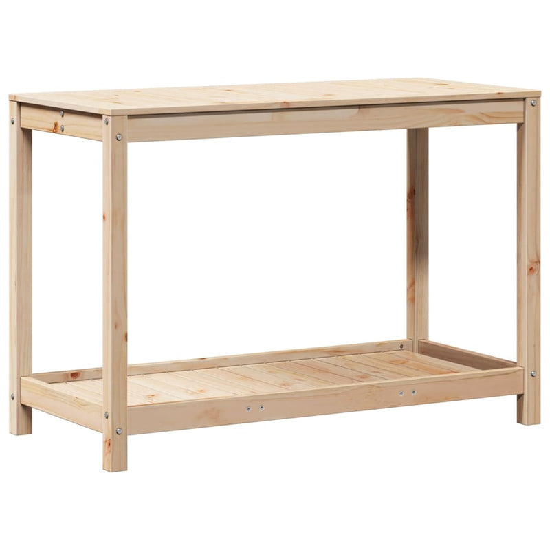 Load image into Gallery viewer, Vidaxl oppottafel met schap 108x50x75 cm massief grenenhout
