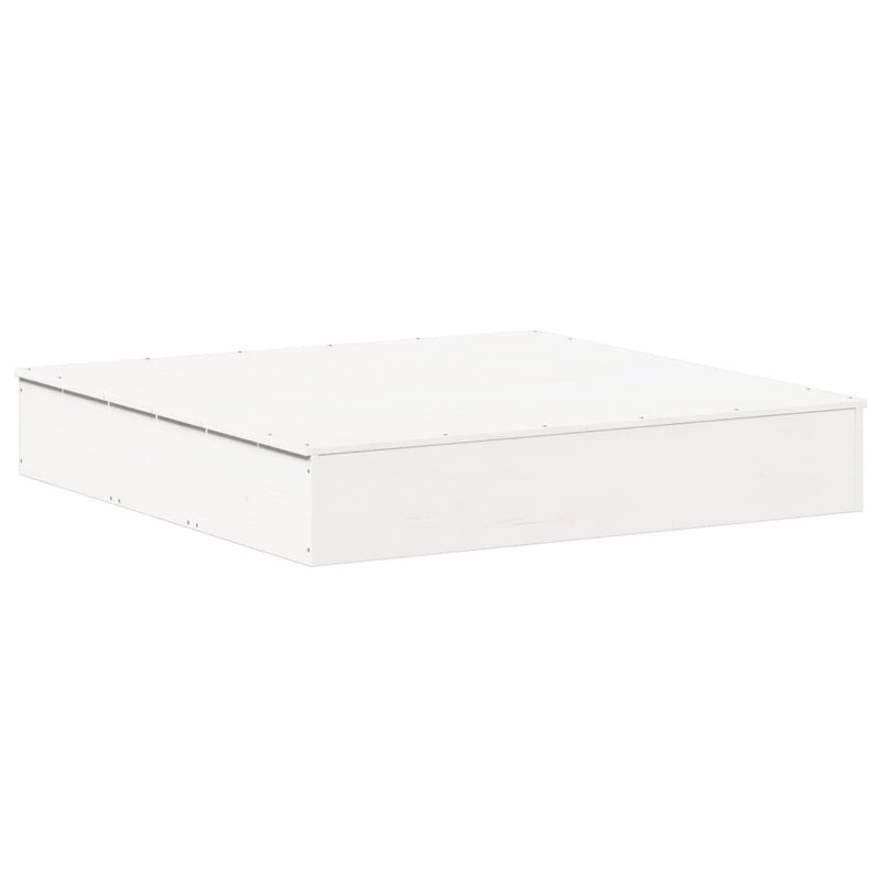 Load image into Gallery viewer, Vidaxl zandbak met deksel 111x111x19,5 cm massief grenenhout wit
