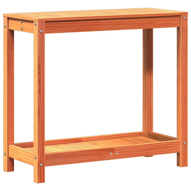 Load image into Gallery viewer, Vidaxl oppottafel met schap 82,5x35x75 cm massief grenenhout wasbruin
