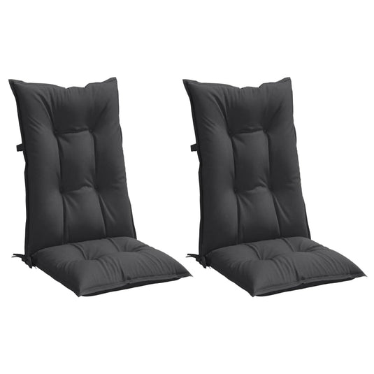 Vidaxl stoelkussens 2 st hoge rug 120x50x7 cm stof gemêleerd antraciet