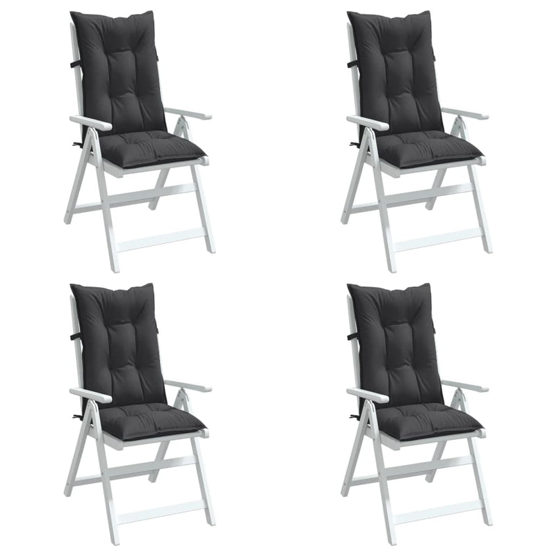 Load image into Gallery viewer, Vidaxl stoelkussens 4 st hoge rug 120x50x7 cm stof gemêleerd antraciet
