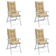 Vidaxl stoelkussens 4 st hoge rug 120x50x7 cm stof gemêleerd beige