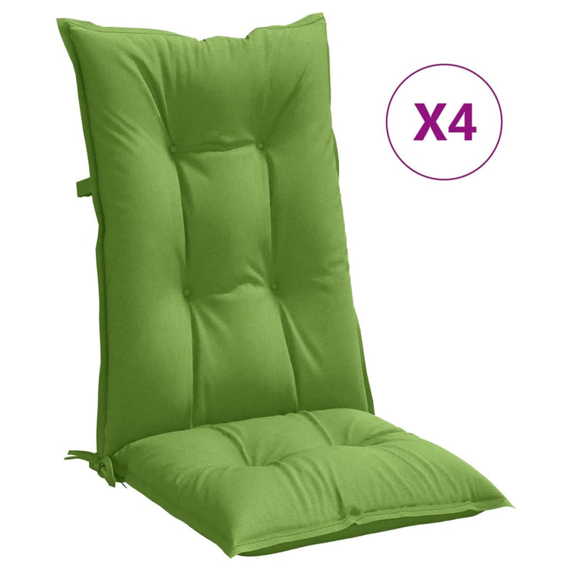 Load image into Gallery viewer, Vidaxl stoelkussens 4 st hoge rug 120x50x7 cm stof gemêleerd groen
