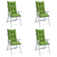 Vidaxl stoelkussens 4 st hoge rug 120x50x7 cm stof gemêleerd groen