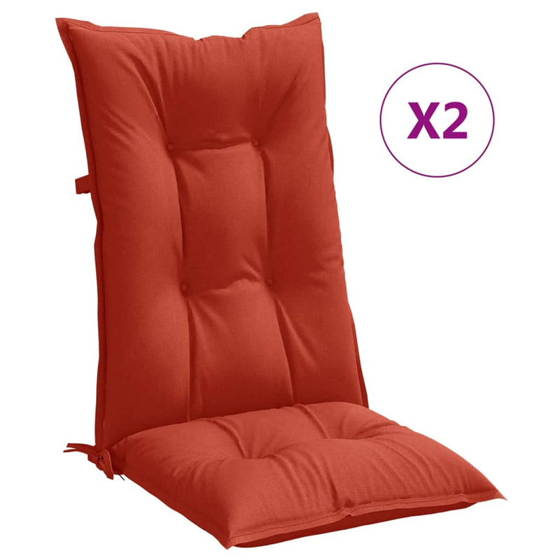 Load image into Gallery viewer, Vidaxl stoelkussens 2 st hoge rug 120x50x7 cm stof gemêleerd rood
