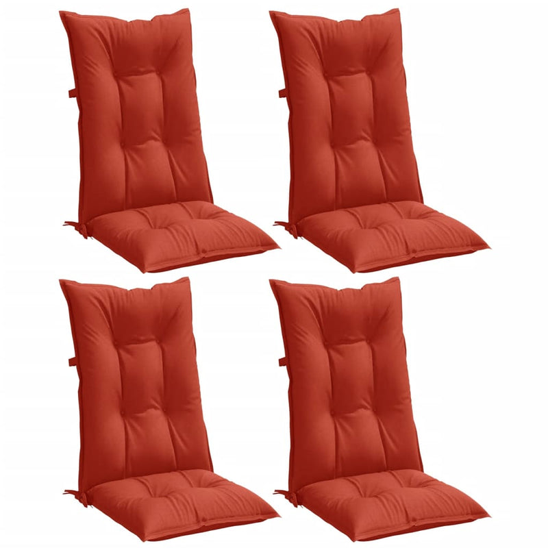 Load image into Gallery viewer, Vidaxl stoelkussens 4 st hoge rug 120x50x7 cm stof gemêleerd rood
