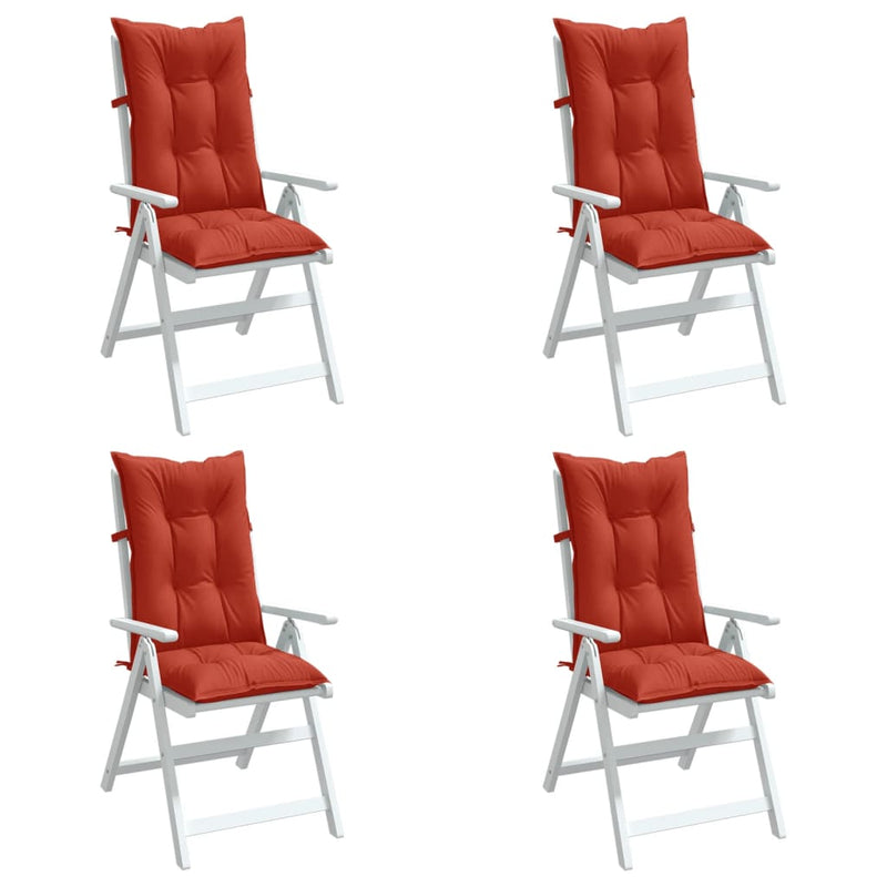 Load image into Gallery viewer, Vidaxl stoelkussens 4 st hoge rug 120x50x7 cm stof gemêleerd rood
