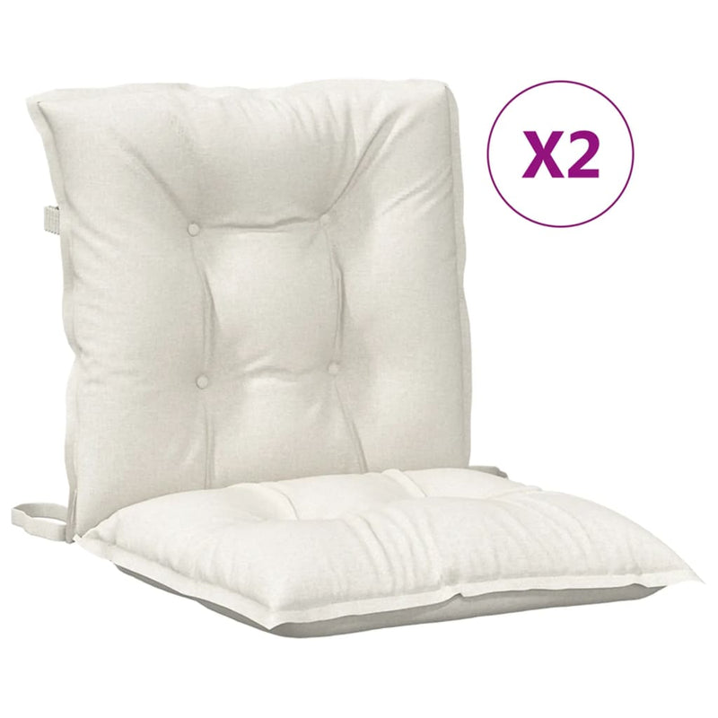 Load image into Gallery viewer, Vidaxl stoelkussens 2 st lage rug 100x50x7 cm stof gemêleerd crème
