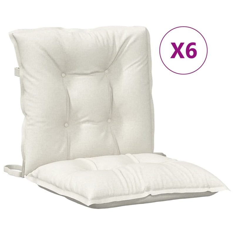 Load image into Gallery viewer, Vidaxl stoelkussens 6 st lage rug 100x50x7 cm stof gemêleerd crème

