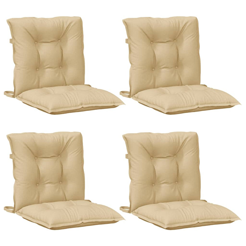 Load image into Gallery viewer, Vidaxl stoelkussens 4 st lage rug 100x50x7 cm stof gemêleerd beige
