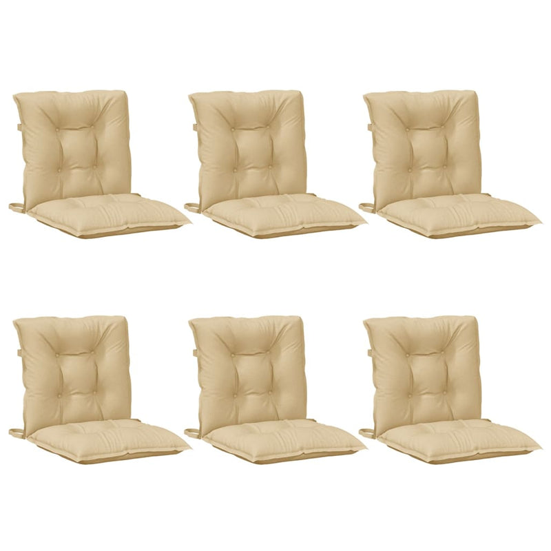 Load image into Gallery viewer, Vidaxl stoelkussens 6 st lage rug 100x50x7 cm stof gemêleerd beige
