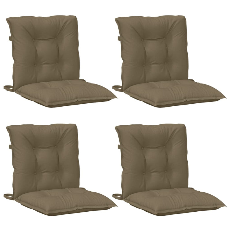 Load image into Gallery viewer, Vidaxl stoelkussens 4 st lage rug 100x50x7 cm stof gemêleerd taupe
