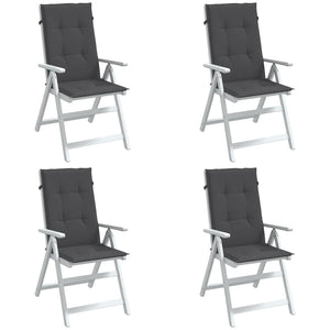 Vidaxl stoelkussens 4 st hoge rug 120x50x4 cm stof gemêleerd antraciet