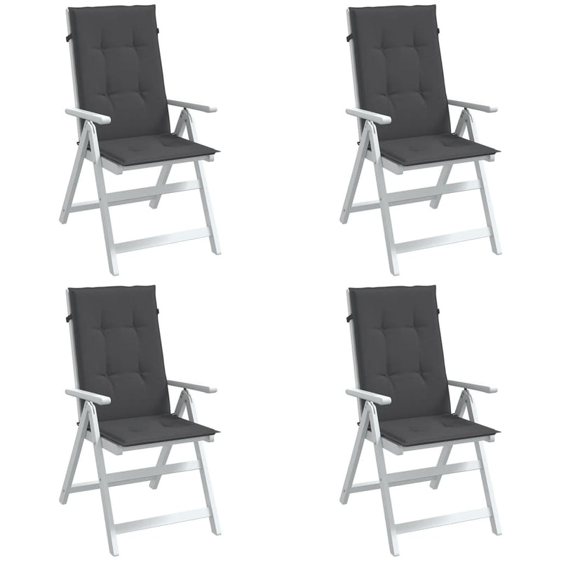 Load image into Gallery viewer, Vidaxl stoelkussens 4 st hoge rug 120x50x4 cm stof gemêleerd antraciet
