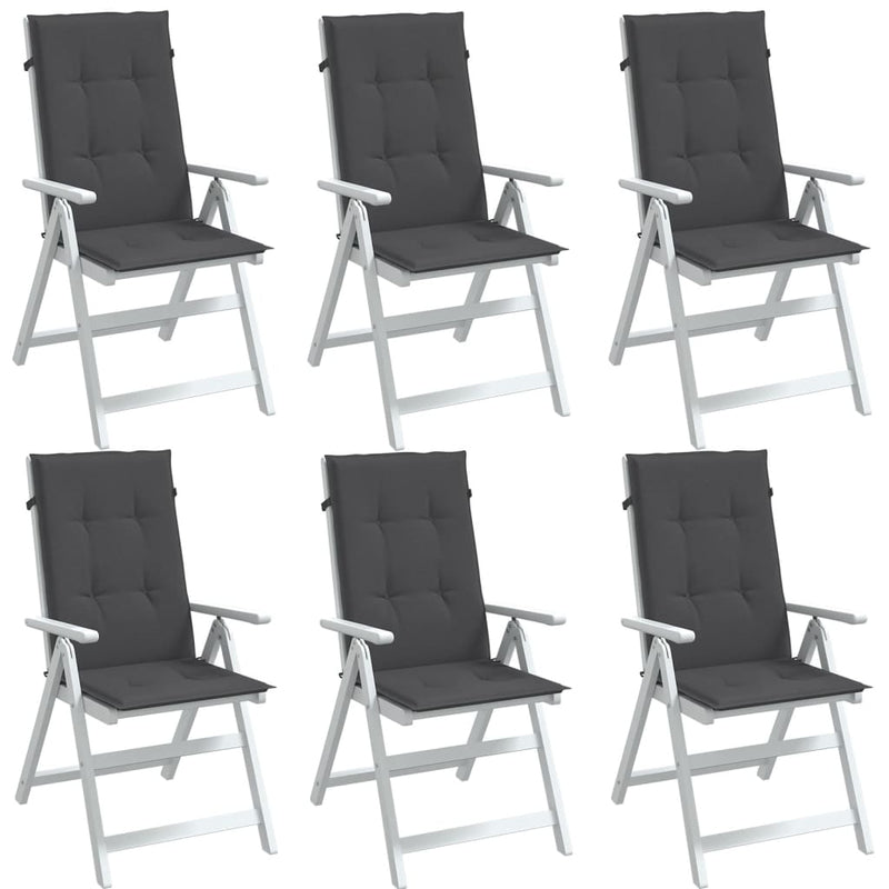 Load image into Gallery viewer, Vidaxl stoelkussens 6 st hoge rug 120x50x4 cm stof gemêleerd antraciet
