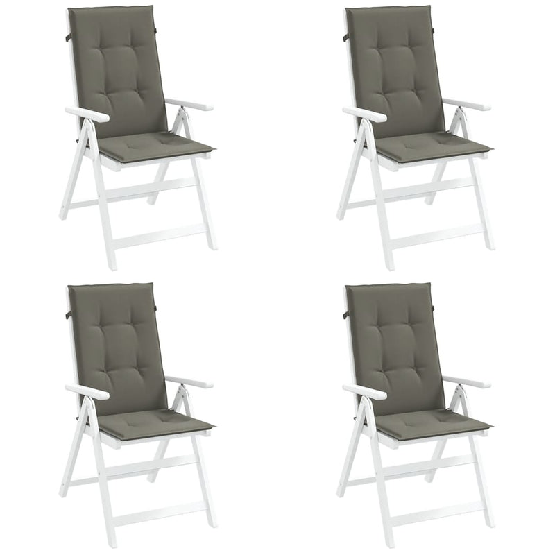 Load image into Gallery viewer, Vidaxl stoelkussens 4 st hoge rug 120x50x4 cm stof donkergrijs
