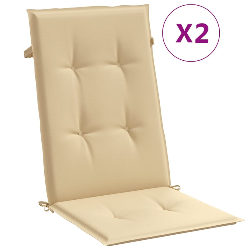 Load image into Gallery viewer, Vidaxl stoelkussens 2 st hoge rug 120x50x4 cm stof gemêleerd beige
