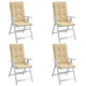 Vidaxl stoelkussens 4 st hoge rug 120x50x4 cm stof gemêleerd beige