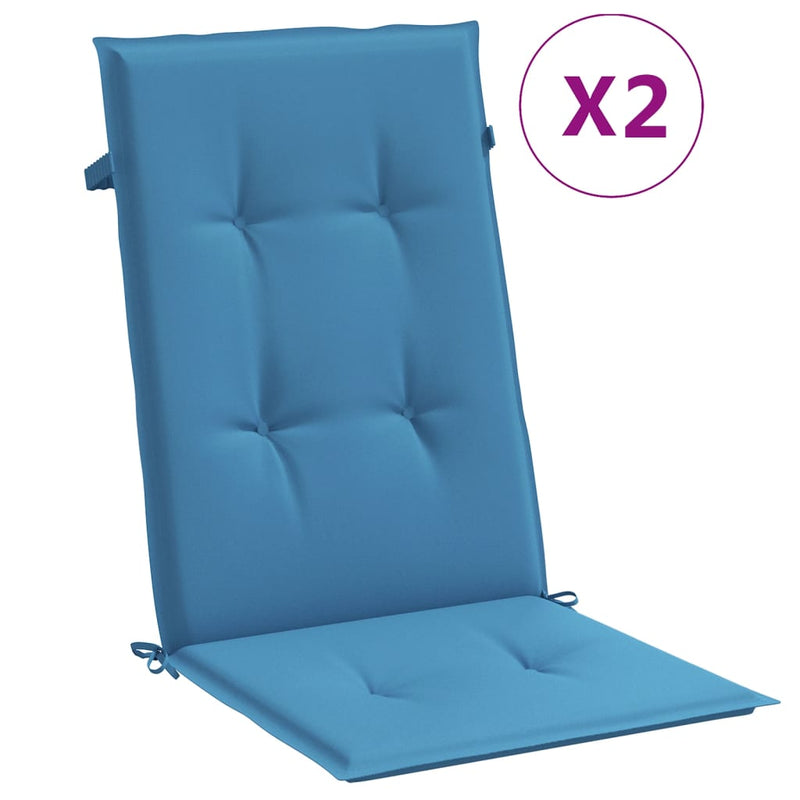 Load image into Gallery viewer, Vidaxl stoelkussens 2 st hoge rug 120x50x4 cm stof gemêleerd blauw
