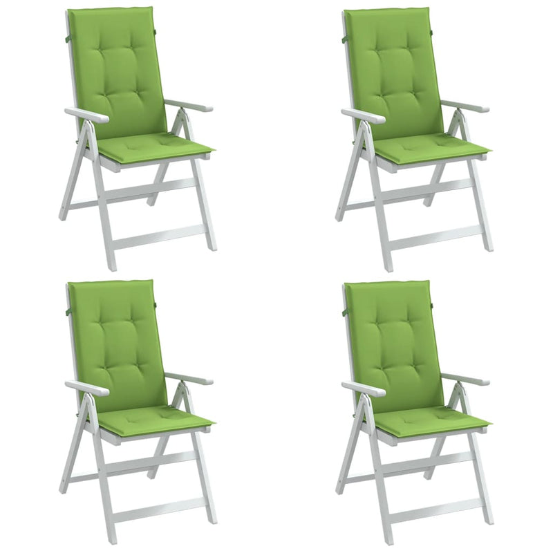 Load image into Gallery viewer, Vidaxl stoelkussens 4 st hoge rug 120x50x4 cm stof gemêleerd groen

