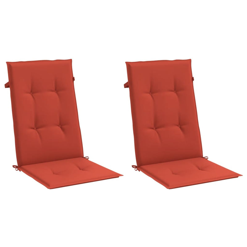 Load image into Gallery viewer, Vidaxl stoelkussens 2 st hoge rug 120x50x4 cm stof gemêleerd rood
