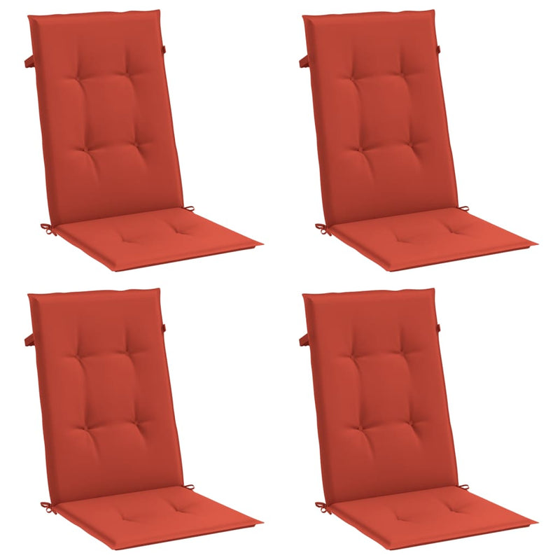 Load image into Gallery viewer, Vidaxl stoelkussens 4 st hoge rug 120x50x4 cm stof gemêleerd rood
