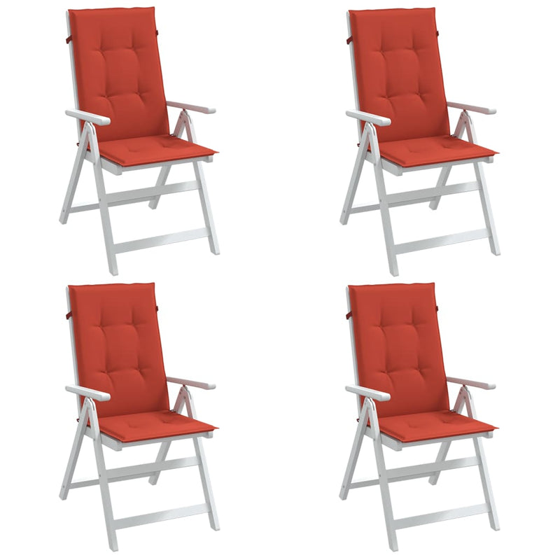 Load image into Gallery viewer, Vidaxl stoelkussens 4 st hoge rug 120x50x4 cm stof gemêleerd rood
