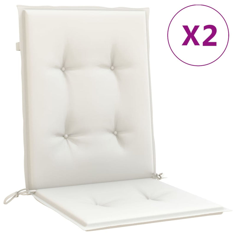 Load image into Gallery viewer, Vidaxl stoelkussens 2 st lage rug 100x50x4 cm stof gemêleerd crème
