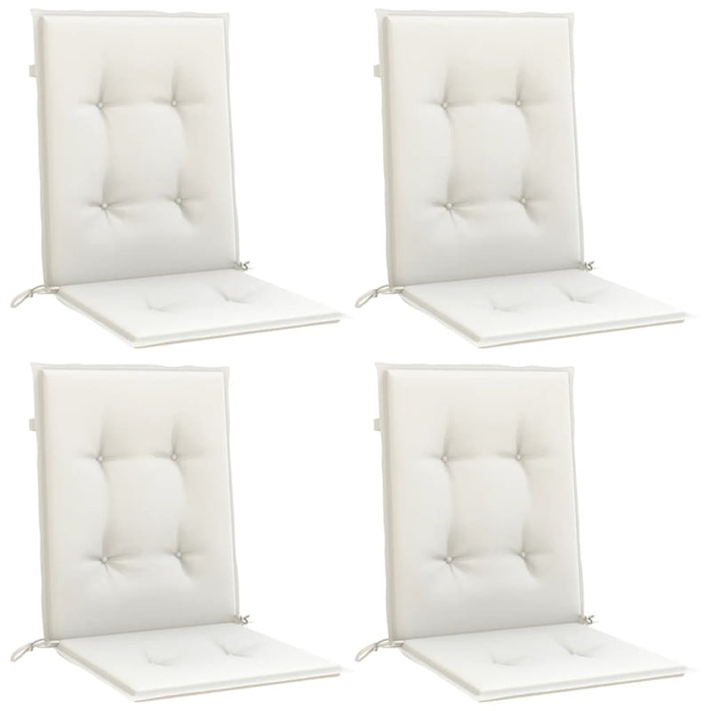 Chargez l'image dans la visionneuse de la galerie, Vidaxl stoelkussens 4 st lage rug 100x50x4 cm stof gemêleerd crème
