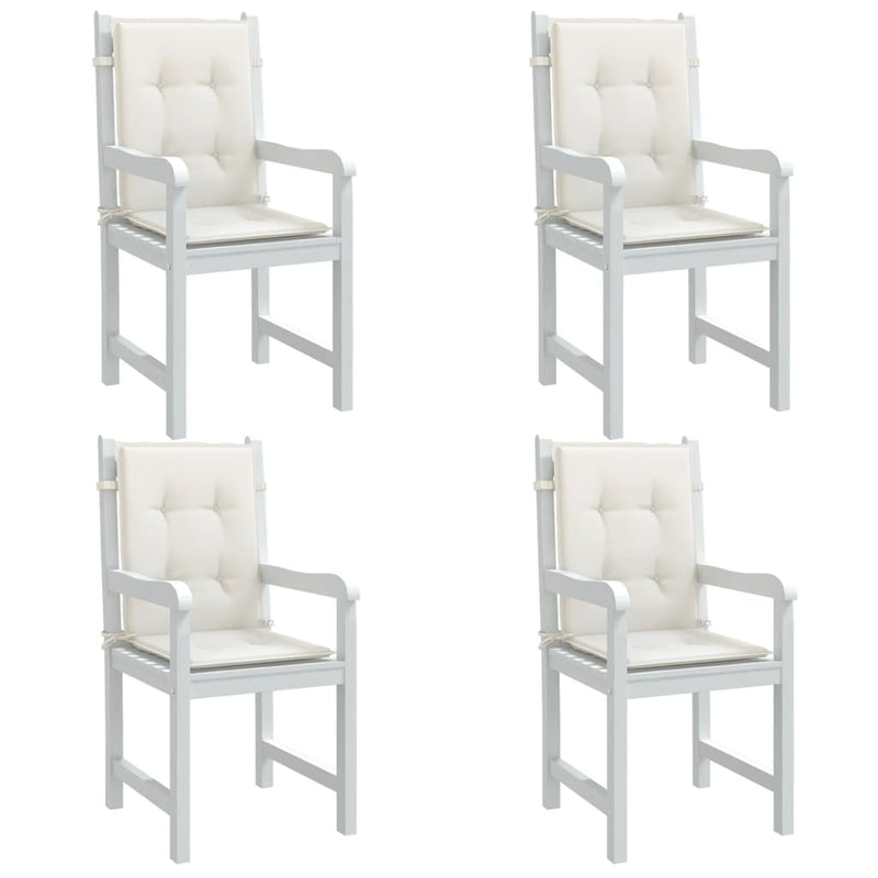 Load image into Gallery viewer, Vidaxl stoelkussens 4 st lage rug 100x50x4 cm stof gemêleerd crème
