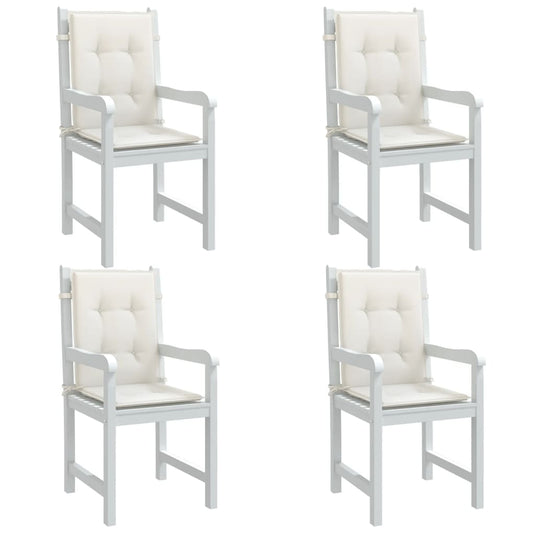 Vidaxl stoelkussens 4 st lage rug 100x50x4 cm stof gemêleerd crème