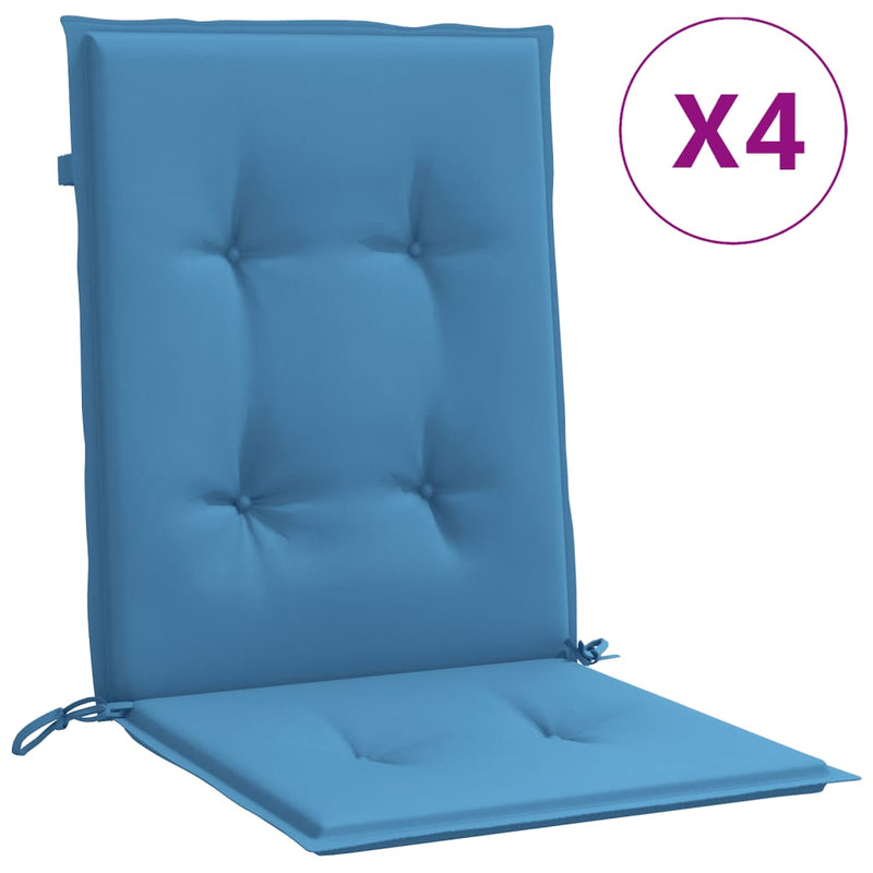 Load image into Gallery viewer, Vidaxl stoelkussens 4 st lage rug 100x50x4 cm stof gemêleerd blauw
