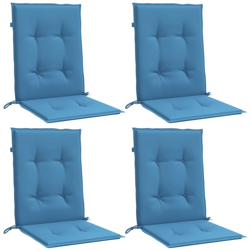 Load image into Gallery viewer, Vidaxl stoelkussens 4 st lage rug 100x50x4 cm stof gemêleerd blauw
